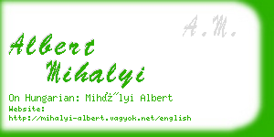 albert mihalyi business card